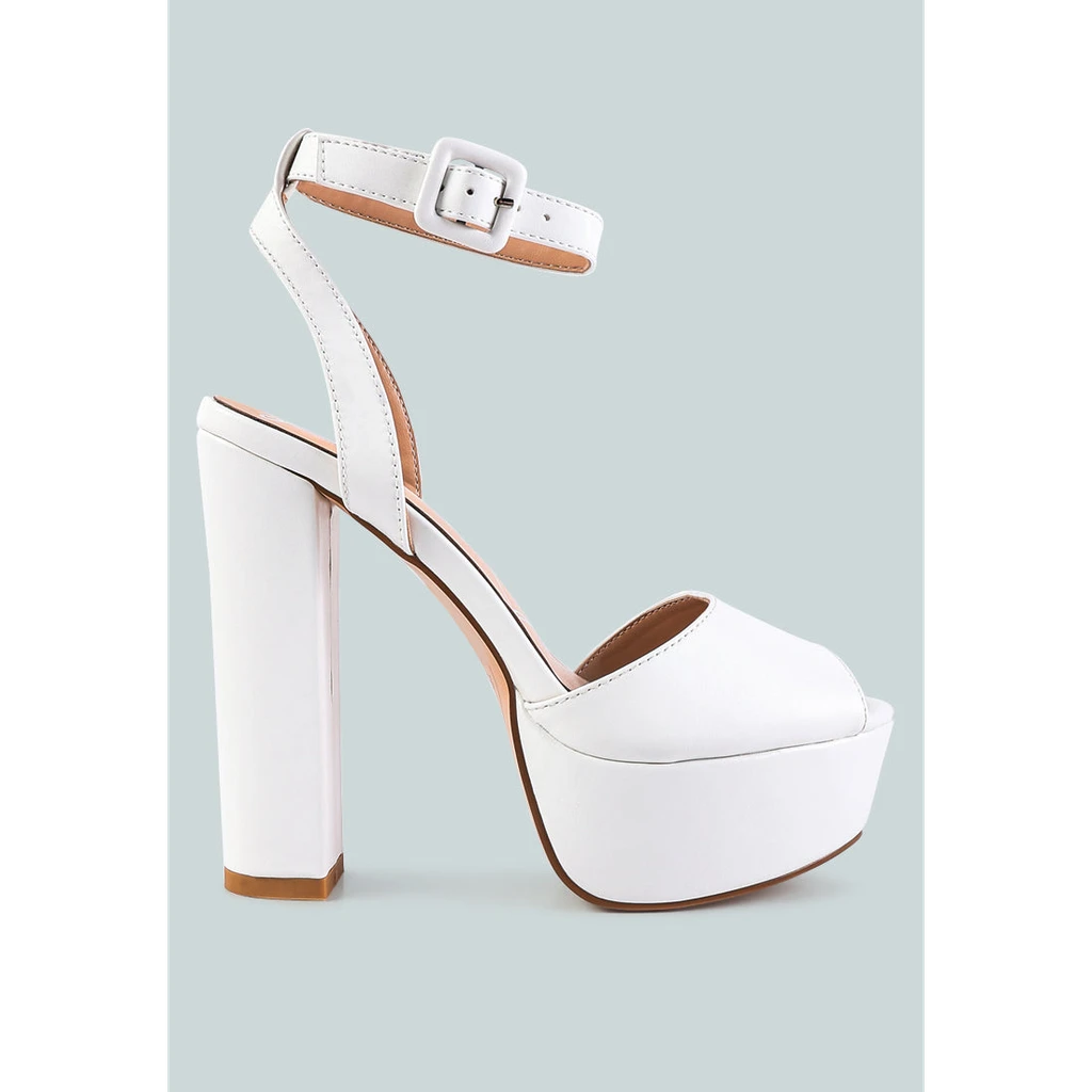 London Rag Rager Peep-Toe High Platform Block Sandals