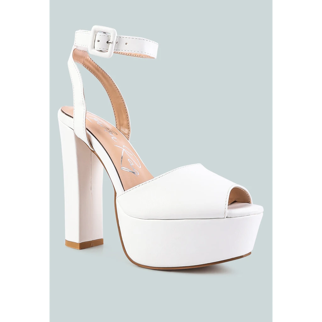 London Rag Rager Peep-Toe High Platform Block Sandals