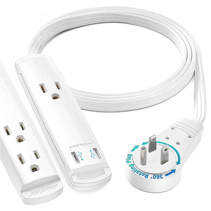 Maximm Cable 360 Degree Rotating Extension Cord With USB Ports - USB A