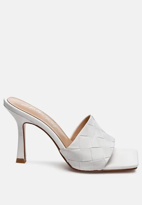 London Rag Carmen Woven Strap Mid Heel Sandals