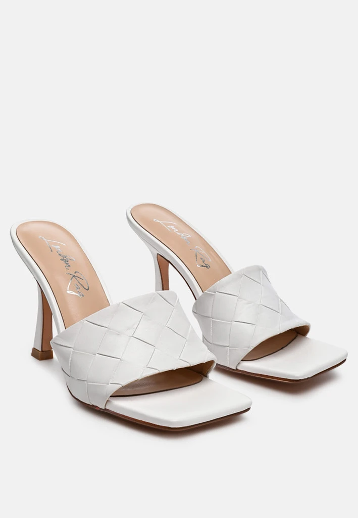London Rag Carmen Woven Strap Mid Heel Sandals