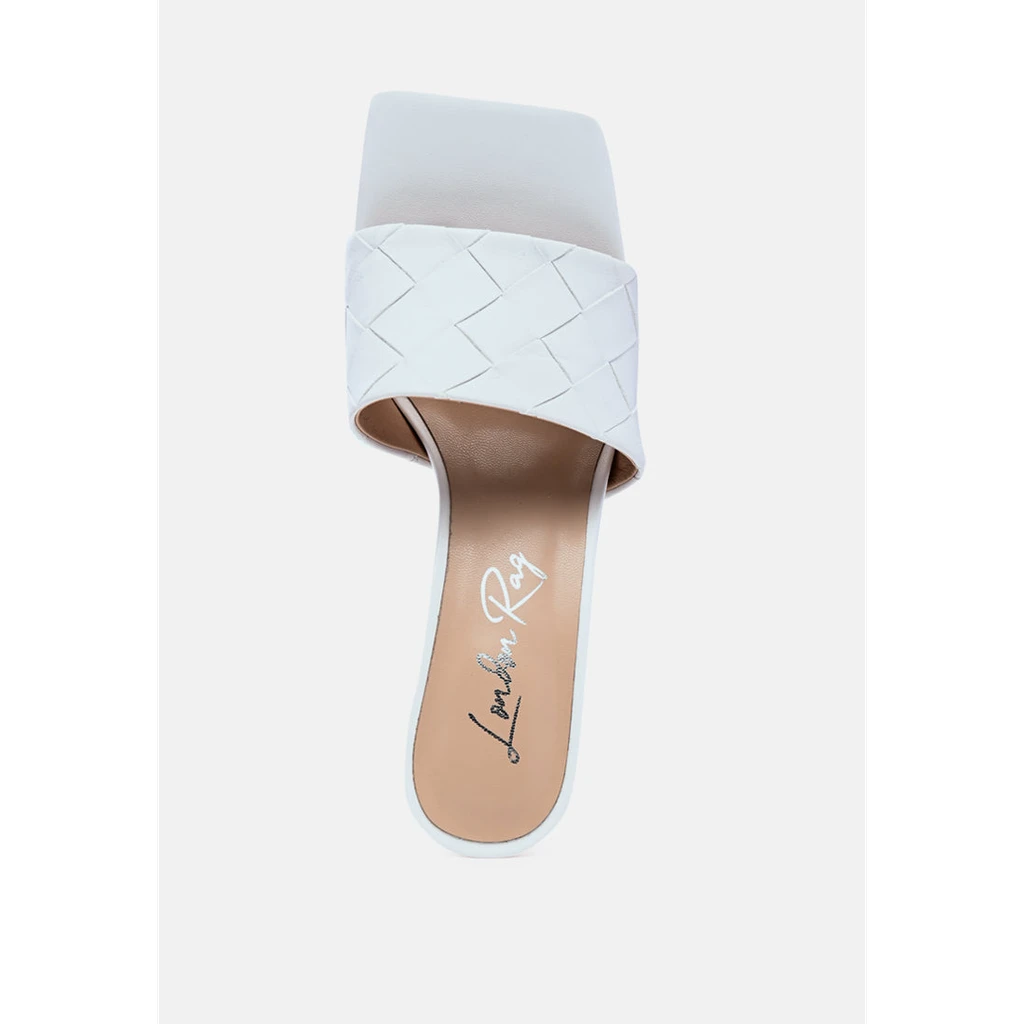 London Rag Carmen Woven Strap Mid Heel Sandals