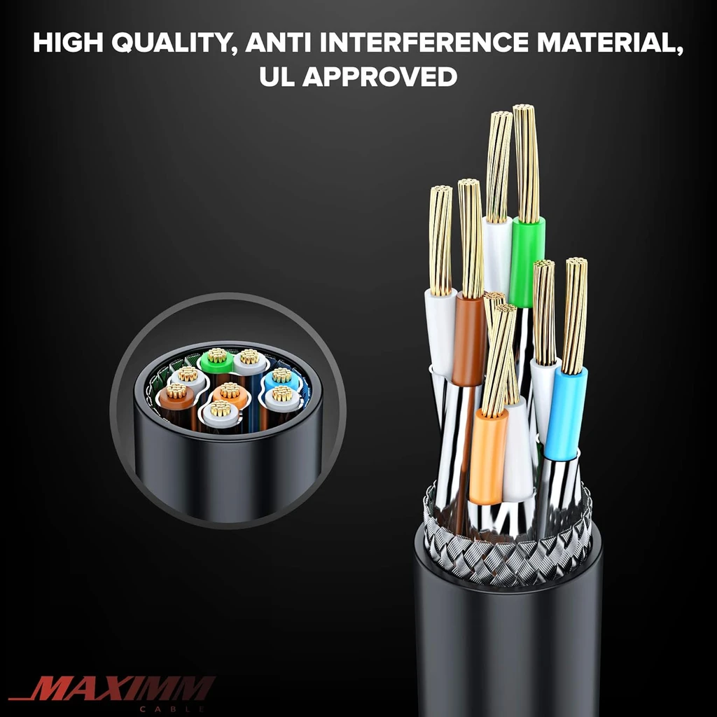 Maximm Cable Cat 7 Ethernet High-speed Lan Patch Cables - RJ45 Connectors