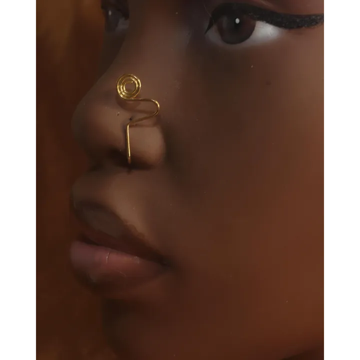 YonidaPunani Wire Swirl Wire Top Nose Cuff Faux Piercing