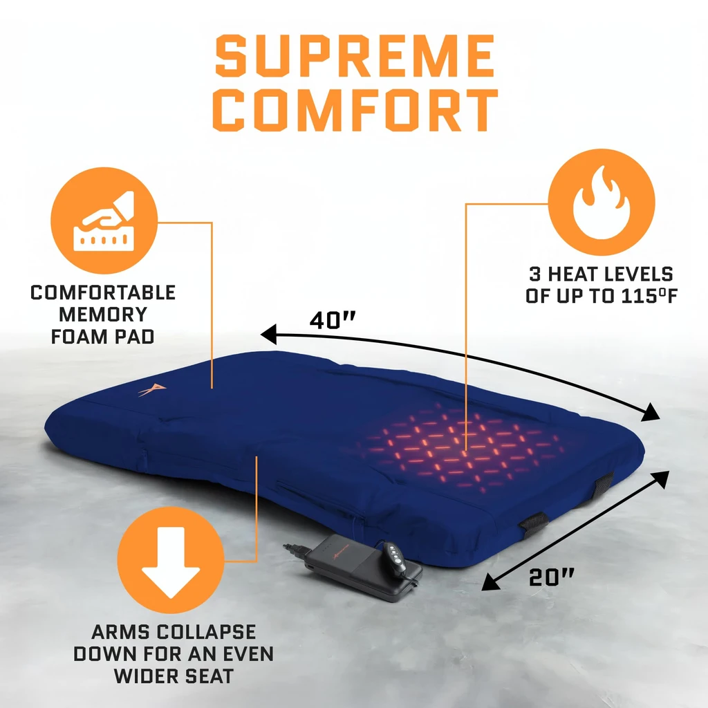 Aceletiqs Heated Stadium Seat with Back Support for Camping, Games & Sports