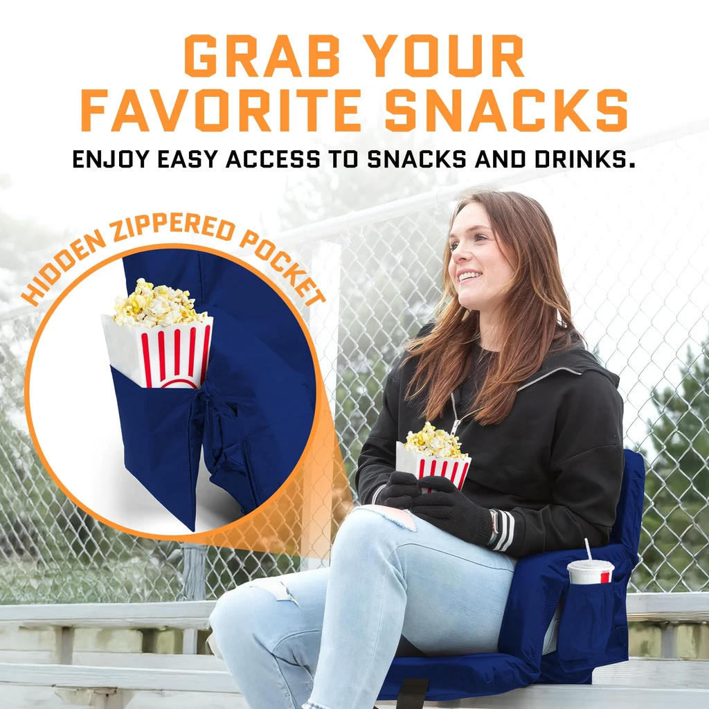 Aceletiqs Heated Stadium Seat with Back Support for Camping, Games & Sports
