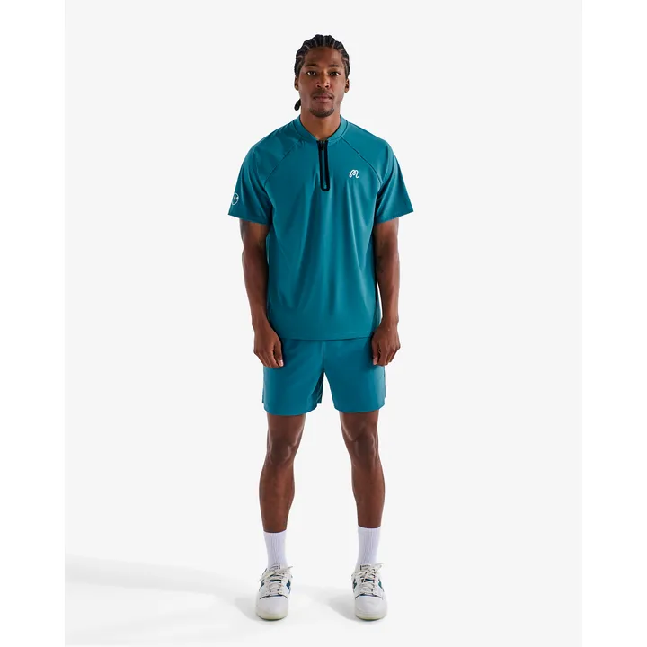 Malbon Golf Performance Zip Blade Collar Polo