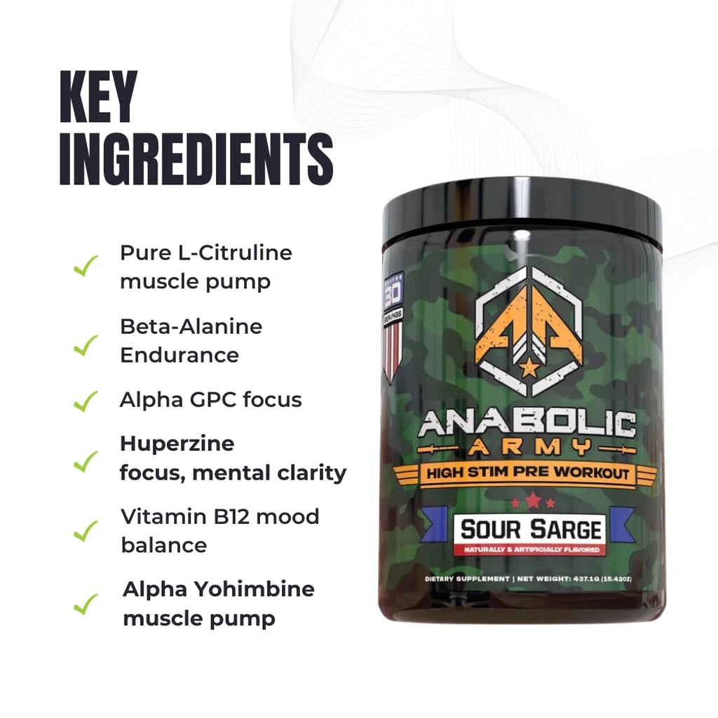 Anabolic Army  Sour Sarge Pre-Workout