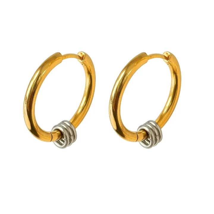 Hollywood Sensation Jewelry Signature Style Mixed Metal Two-Tone Earrings