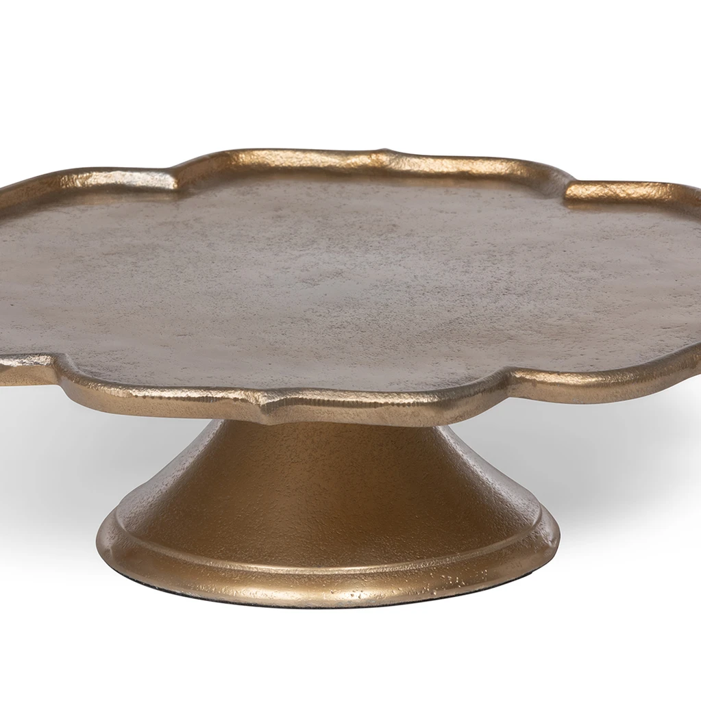 Park Hill Scalloped Edge Cast Aluminum Cake Plate