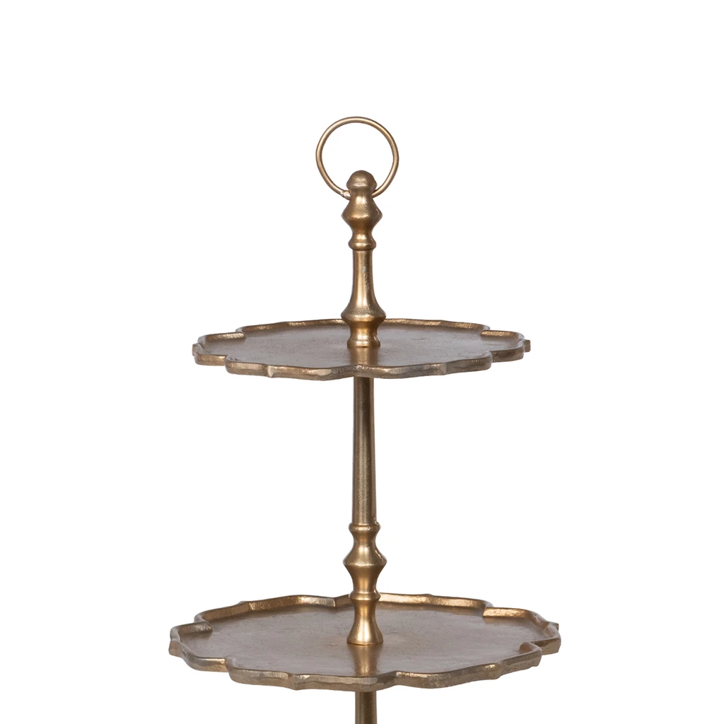 Park Hill Scalloped Edge Cast Aluminum Tiered Server