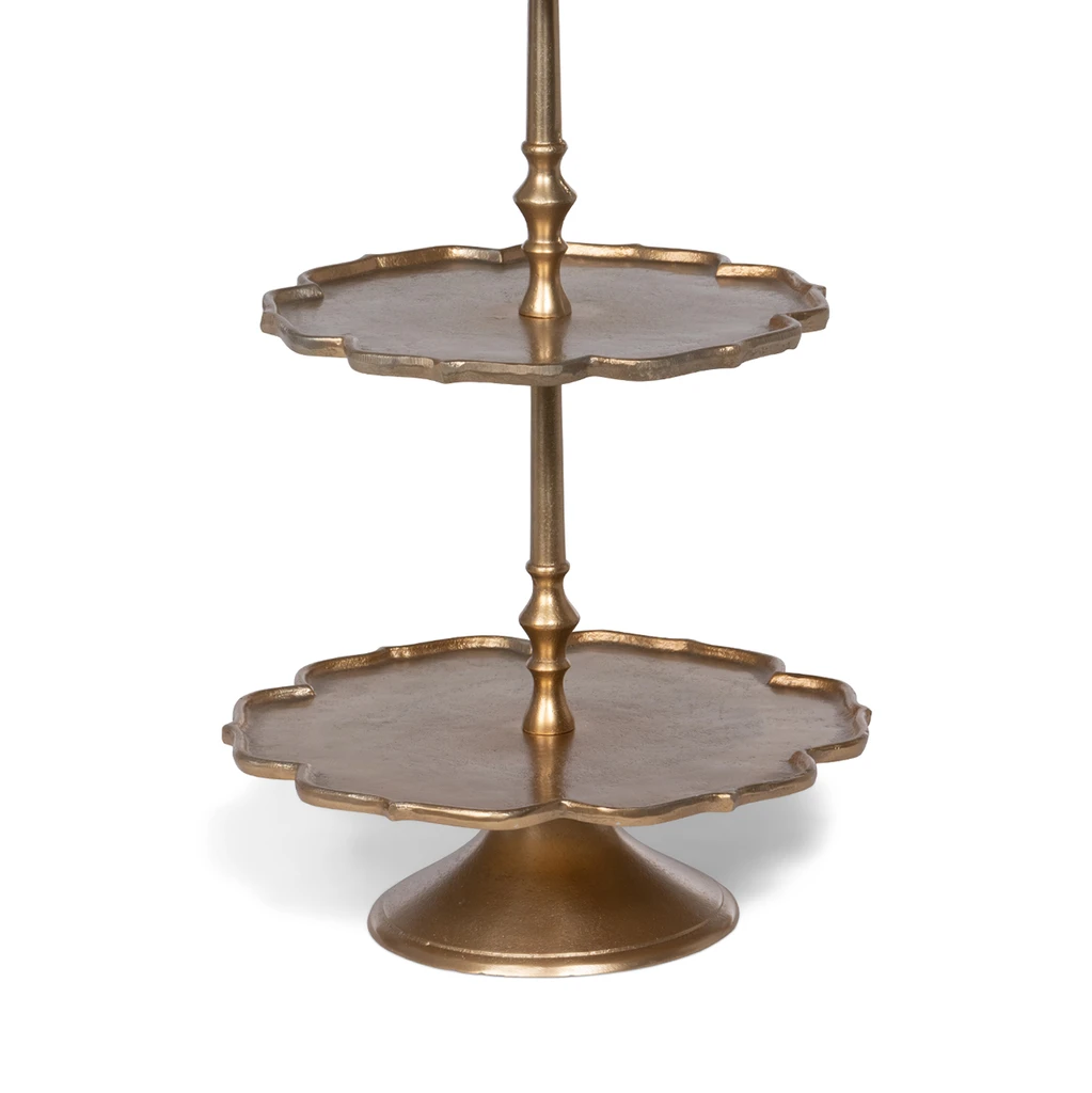 Park Hill Scalloped Edge Cast Aluminum Tiered Server