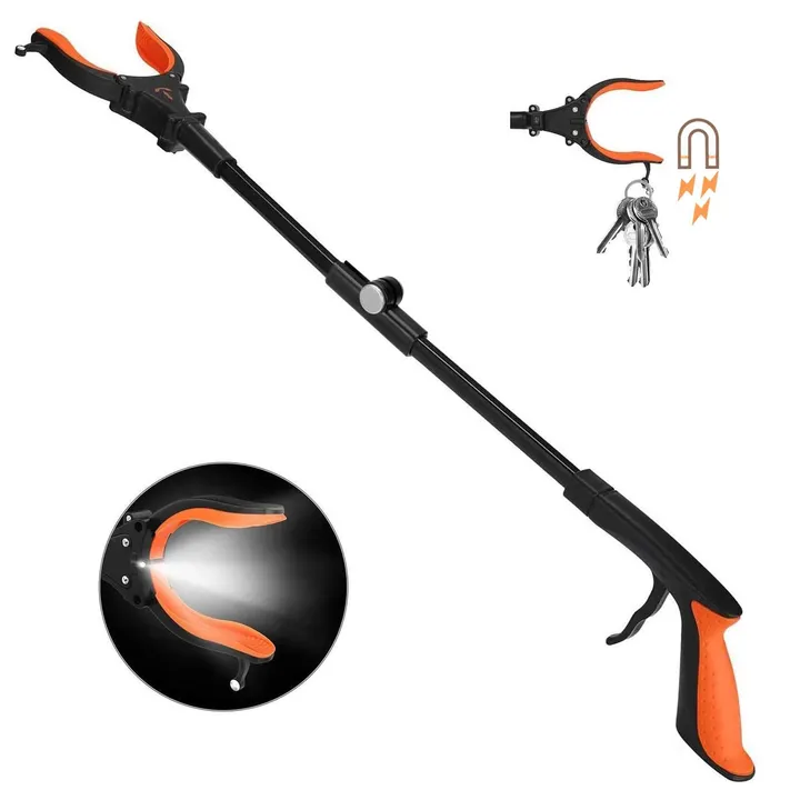 KEKOY Foldable Reacher Grabber Pickup Tool With Light