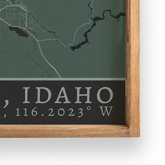 Rustic Marlin Map Boise City Grid Wooden Serving Tray