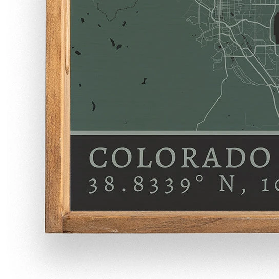 Rustic Marlin Map Colorado Springs City Grid Wooden Serving Tray