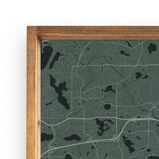 Rustic Marlin Map Eden Prairie City Grid Wooden Serving Tray