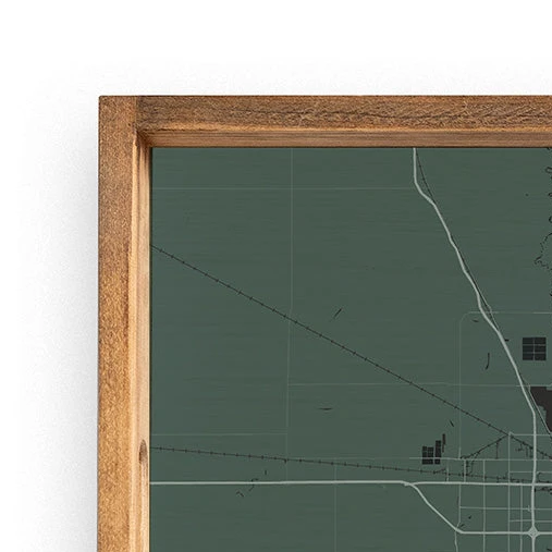 Rustic Marlin Map Fargo City Grid Wooden Serving Tray