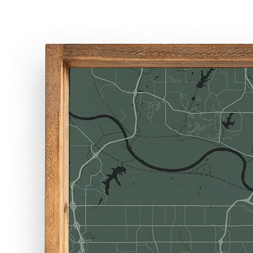 Rustic Marlin Map Kansas City City Grid Wooden Serving Tray