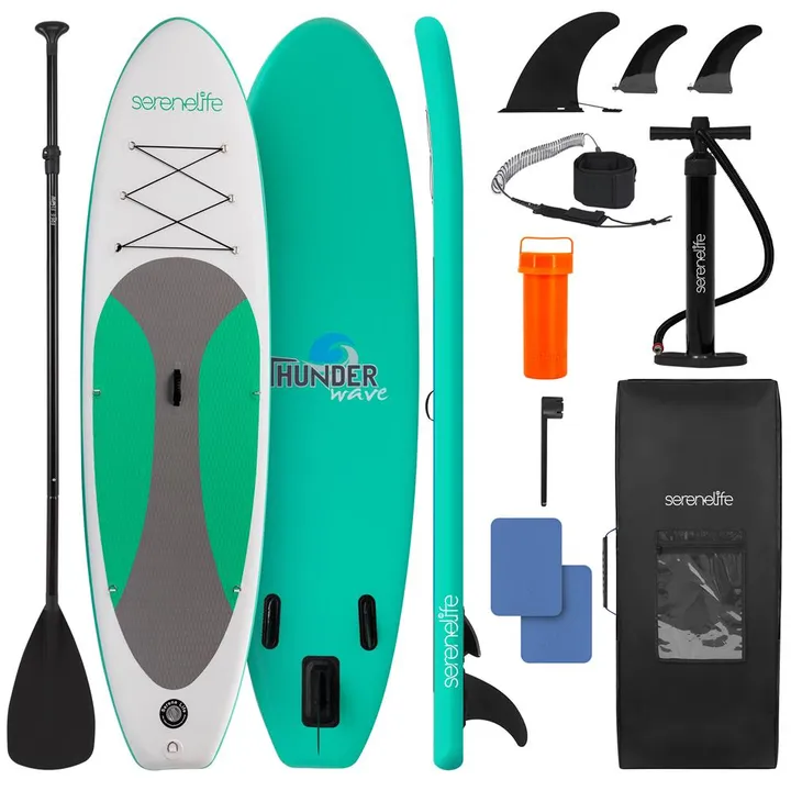 SereneLife Inflatable Stand-Up Paddle-Board - 7 Piece