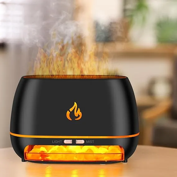 ClickCrafters Himalayan Salt Flame Aroma Diffuser – LED Humidifier