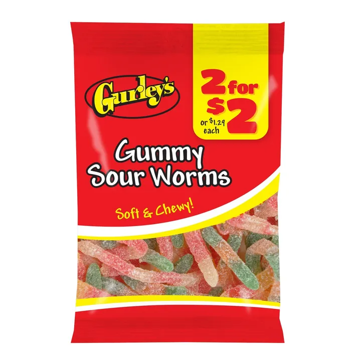 Gurley's Foods Sour Gummi Worms Chewy Treats