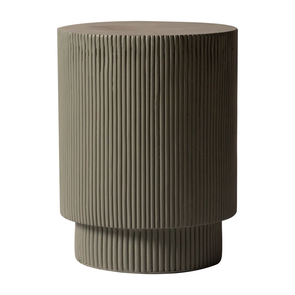 LeisureMod Eden Series Side Table in Fiberstone Round Accent Table for Home
