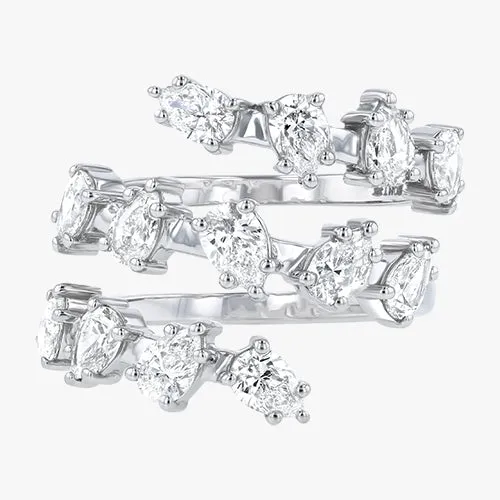 Noémie Pear Shaped Diamond Spiral Ring - Lab Grown Diamonds | vs Clarity