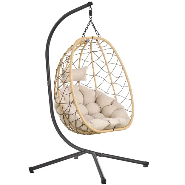 LeisureMod Summit Outdoor Single Person Egg Swing Chair