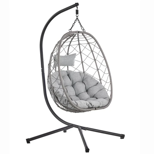 LeisureMod Summit Outdoor Single Person Egg Swing Chair