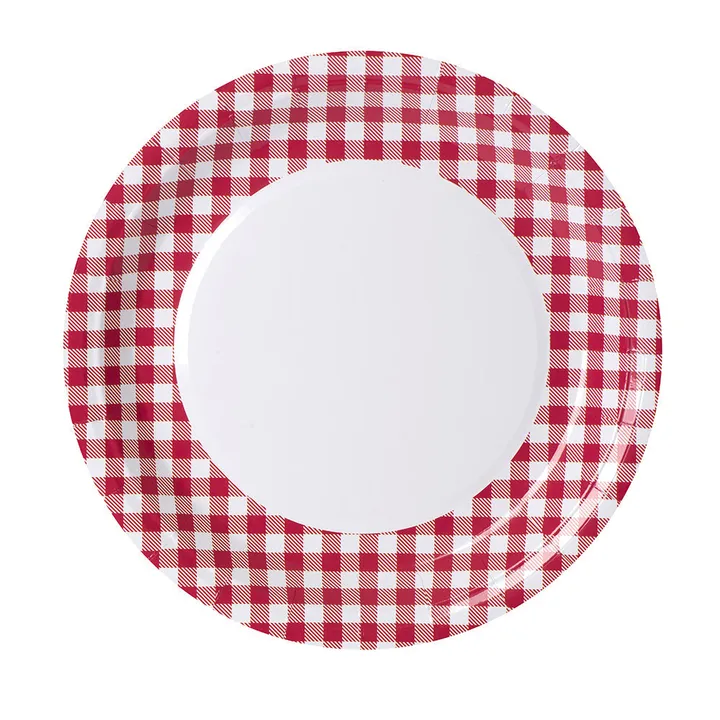 Hammont Picnic Themed 9" Disposable Round Paper Plates