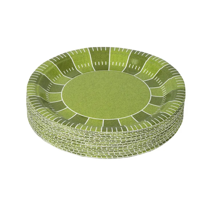 Hammont Football Themed 7" Disposable Round Paper Plates