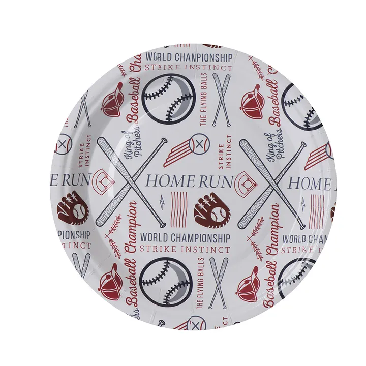 Hammont Baseball Themed Paper Plates 7"