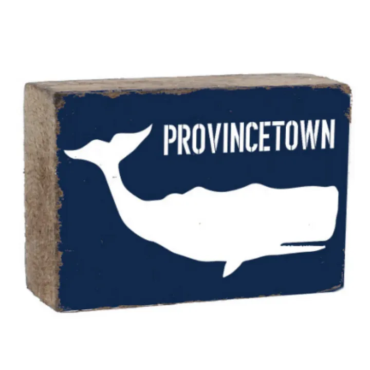 Rustic Marlin Whale Decorative Wooden Block