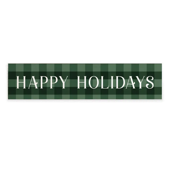 Rustic Marlin Plaid Happy Holidays Barnwood Sign