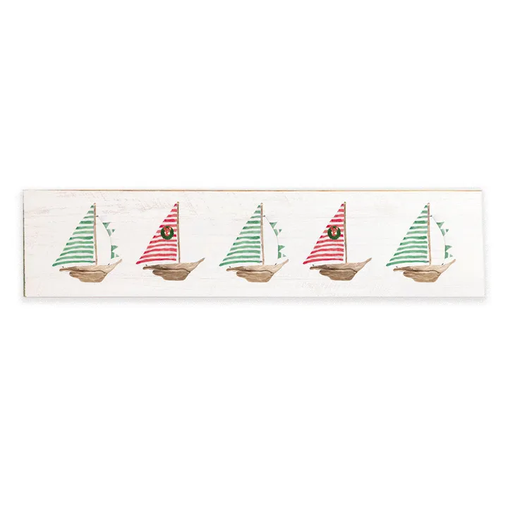 Rustic Marlin Holiday Sailboats Barn Wood Sign