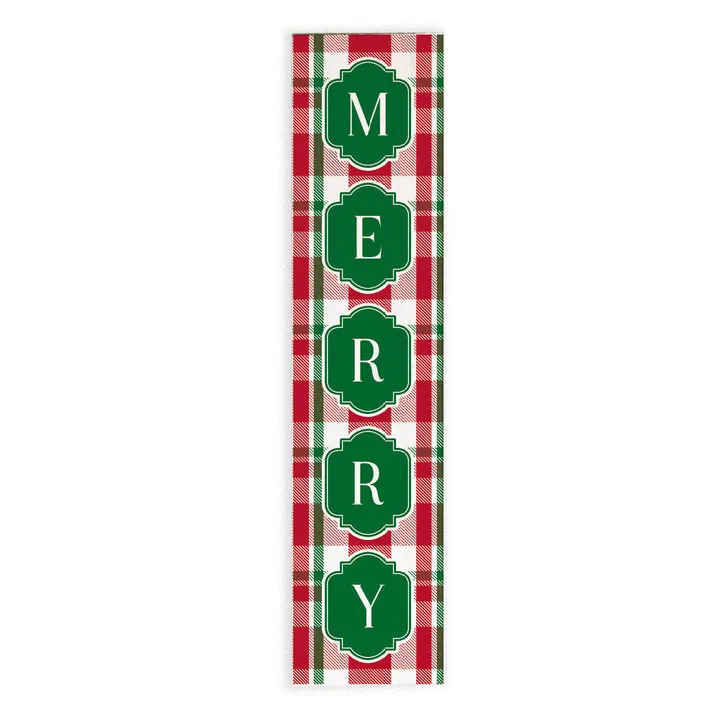 Rustic Marlin Merry Holiday Plaid Barnwood Sign