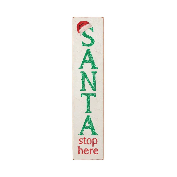 Rustic Marlin Santa Stop Here Barn Wood Sign
