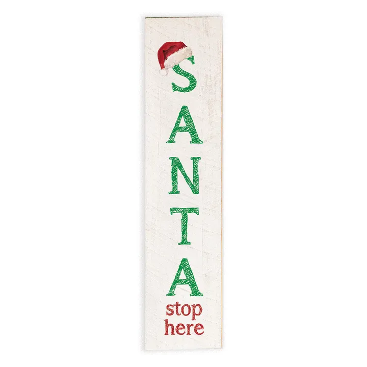 Rustic Marlin Santa Stop Here Barnwood Sign