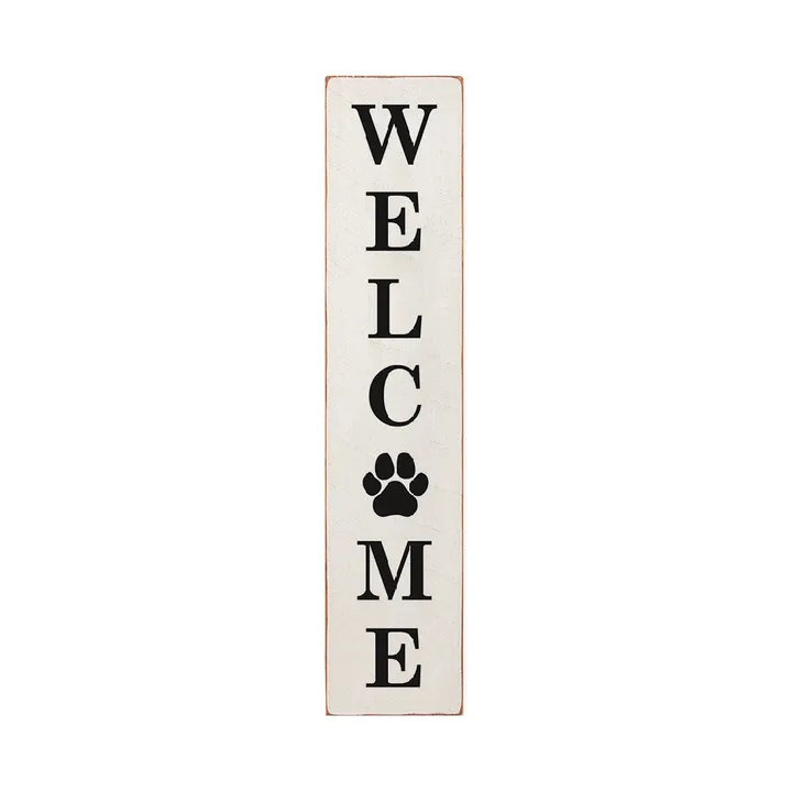 Rustic Marlin Welcome Paw Print Barn Board
