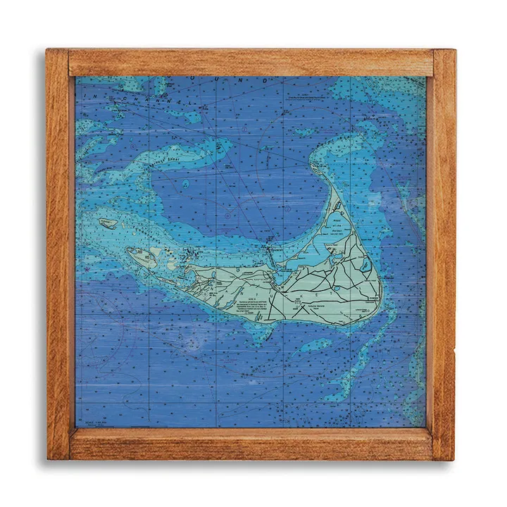 Rustic Marlin Nantucket Map Wall Art