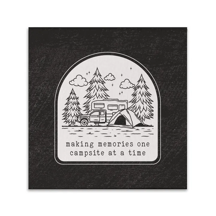 Rustic Marlin Making Memories Camper Coaster