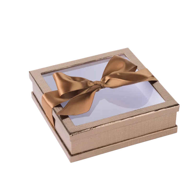 Hammont Clear Window Gift Boxes 6 Pack With Ribbon