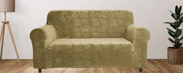 J&V TEXTILES Floral Pattern Velvet Stretch Slipcover - Comes in 3 Sizes & 4 Colors!