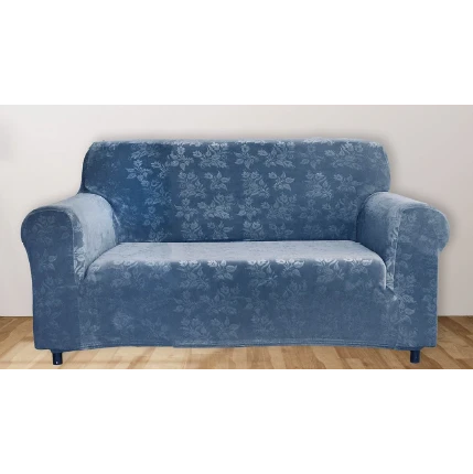 J&V TEXTILES Floral Pattern Velvet Stretch Slipcover - Comes in 3 Sizes & 4 Colors!