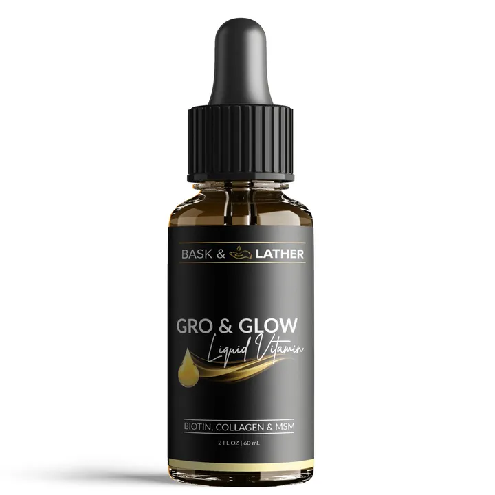 Bask and Lather Co Gro & Glow Liquid Vitamins - 2 Month Supply