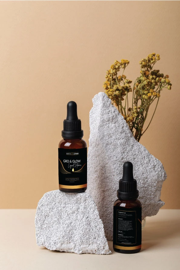 Bask and Lather Co Gro & Glow Liquid Vitamins - 2 Month Supply