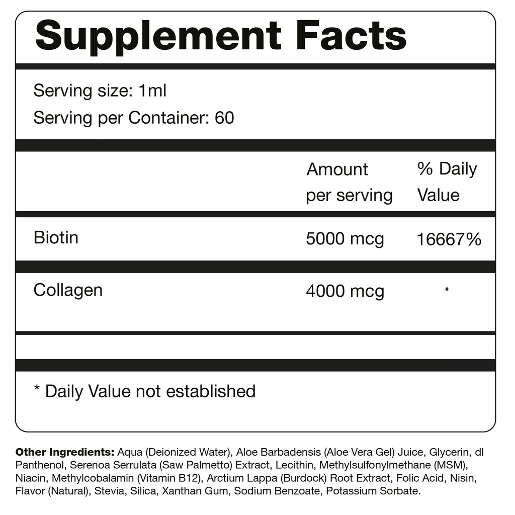 Bask and Lather Co Gro & Glow Liquid Vitamins - 2 Month Supply