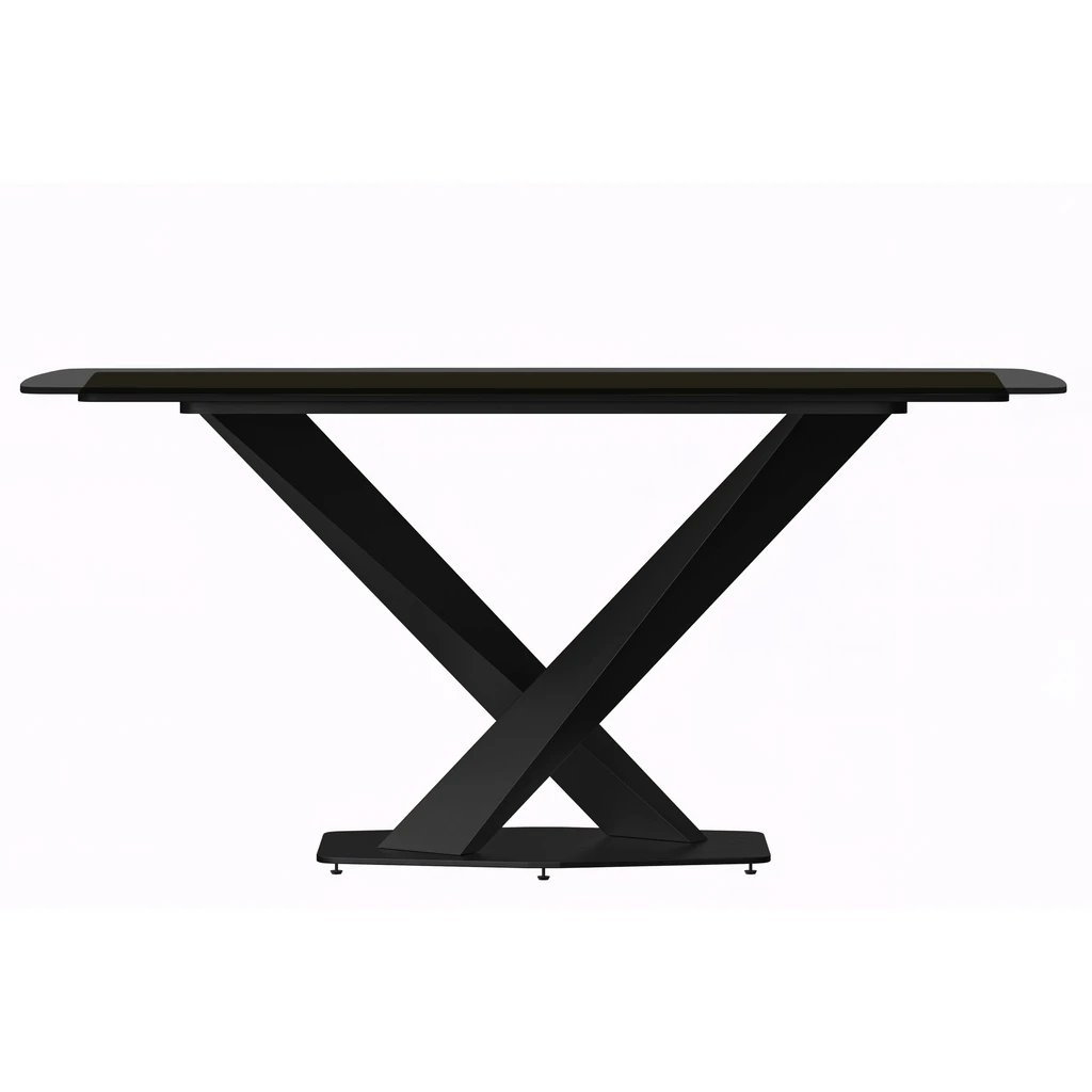 LeisureMod Voren 7-Piece Dining Set with 55" Rectangular Dining Table - Suede