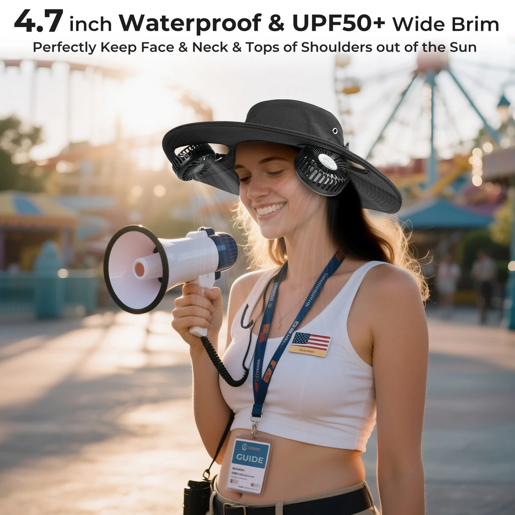 PANERGY Panergy 2-in-1 Hands-Free Hat Fan With Detachable Neck Fan