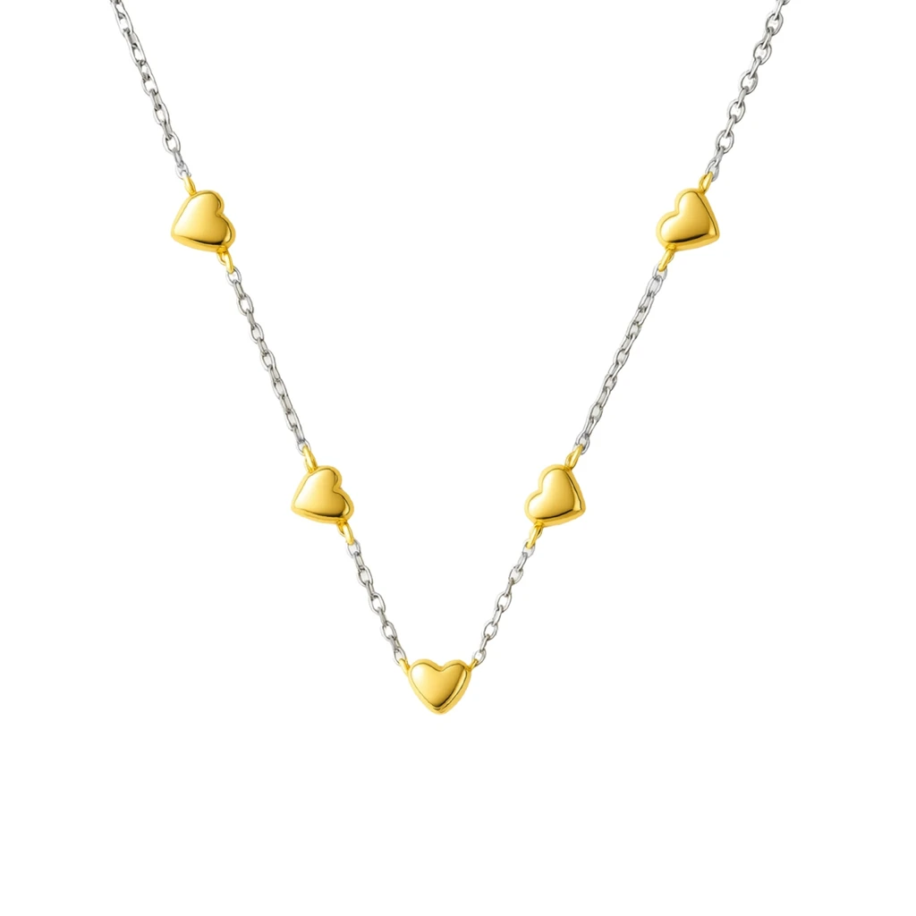 Donatello Gian Two-Tone Heart Necklace